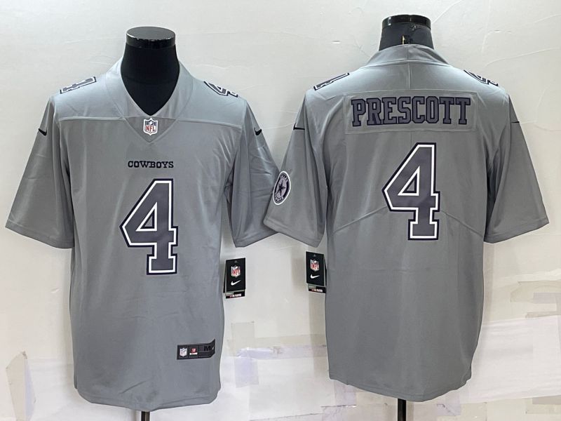 Men Dallas Cowboys 4 Prescott Grey 2022 Nike Limited Vapor Untouchable NFL Jersey